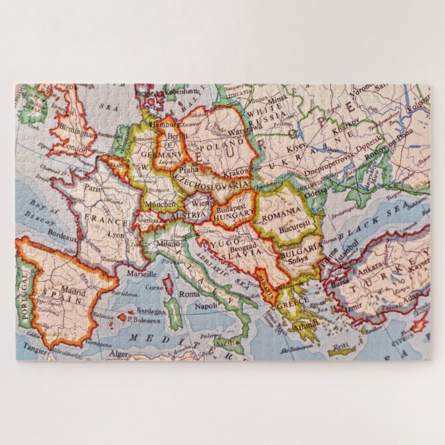 Puzzle Mapa de la vieja Europa (Horizontal)