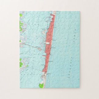 Puzzle Mapa de las alturas NJ de la playa del vintage