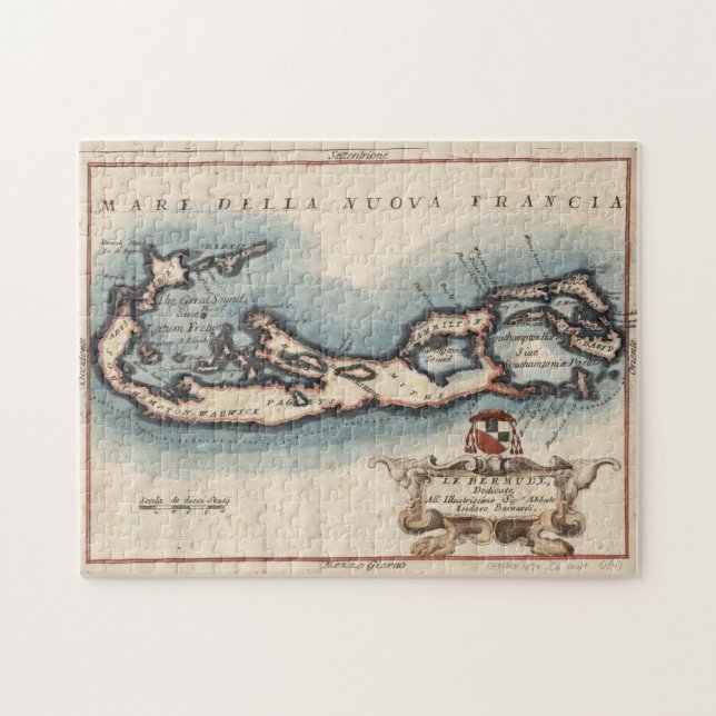 Puzzle Mapa de las Bermudas (1694) (Horizontal)