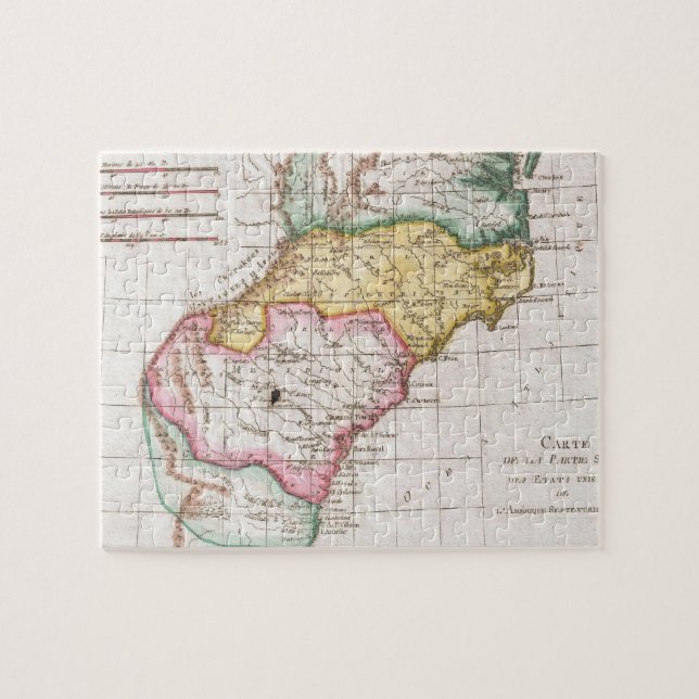 Puzzle Mapa de las Carolinas (1780) (Horizontal)