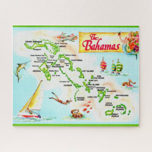 Puzzle Mapa de las islas Bahama antiguas