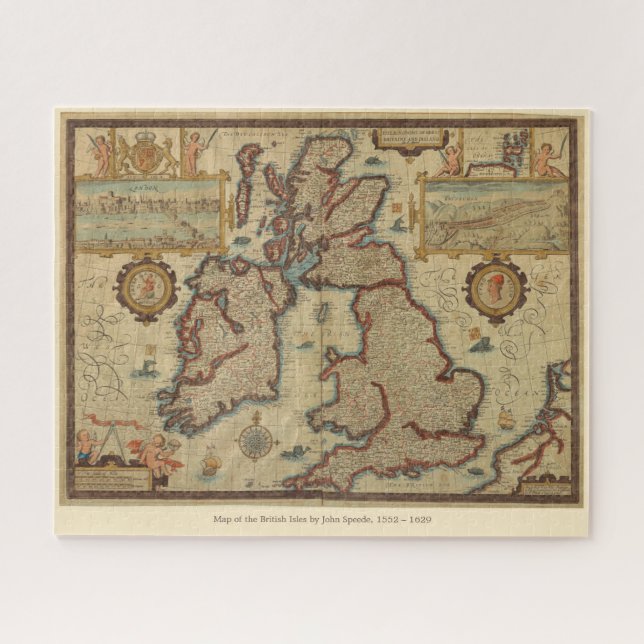 Puzzle Mapa de las Islas Británicas, 1552 - 1629 (Horizontal)