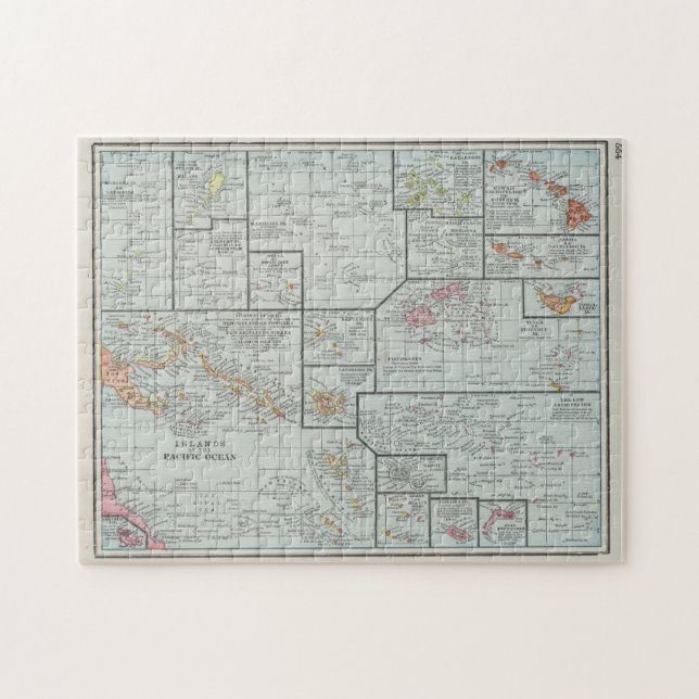 Puzzle Mapa de las Islas del Pacífico (1901) (Horizontal)