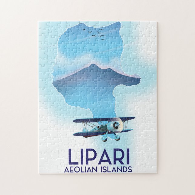 Puzzle Mapa de las islas Eolias de Lipari (Vertical)