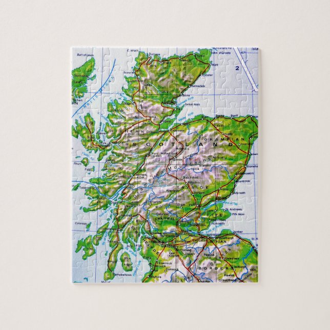 Puzzle Mapa de las Islas Orkney de Escocia (Vertical)