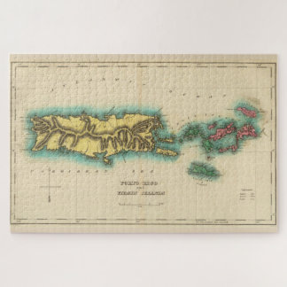 Puzzle Mapa de las Islas Vírgenes y Puerto Rico (1822)