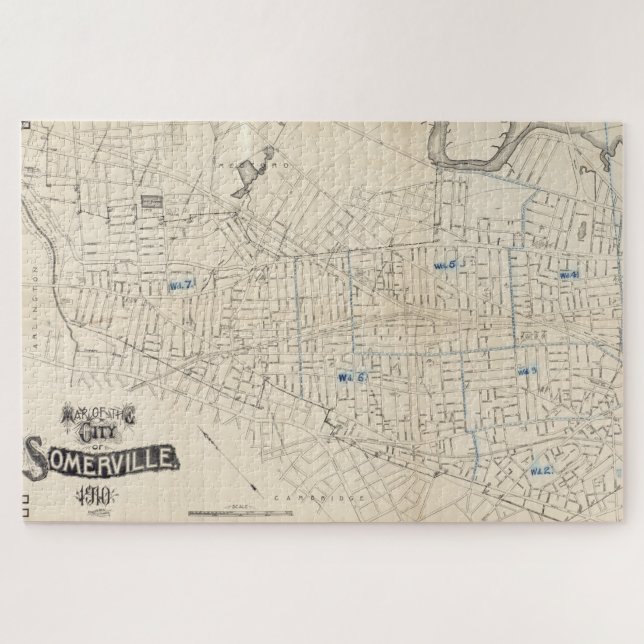 Puzzle Mapa de las MAMÁES de Somerville (1910) (Horizontal)