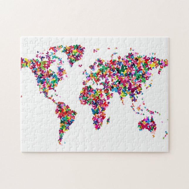 Puzzle Mapa de las mariposas del mundo (Horizontal)
