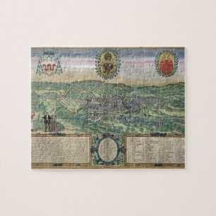 Puzzle Mapa de Lieja, de "Civitates Orbis Terrarum" por G