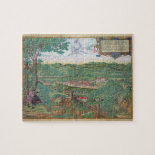 Puzzle Mapa de Linz, de "Civitates Orbis Terrarum" por GE