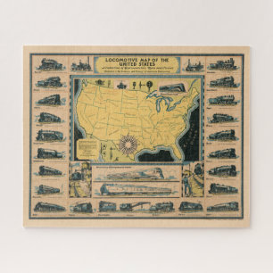 Puzzle Mapa de locomotoras de Estados Unidos