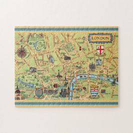 Puzzle Mapa de Londres Inglaterra ilustrado de forma colo