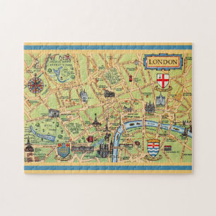 Puzzle Mapa de Londres Inglaterra ilustrado de forma colo