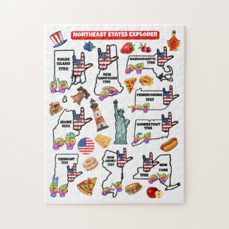 Puzzle Mapa de los Estados del Noreste 'Te Amo'