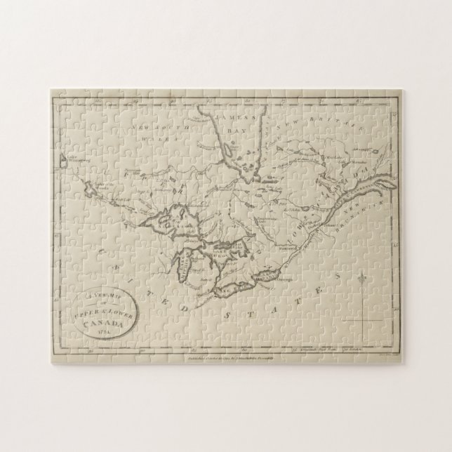 Puzzle Mapa de los Grandes Lagos (1794) (Horizontal)