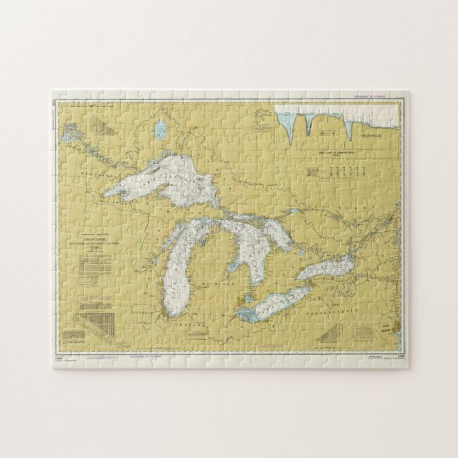 Puzzle Mapa de los Grandes Lagos (1979) (Horizontal)
