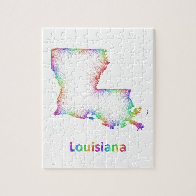 Puzzle Mapa de Luisiana del arco iris (Vertical)