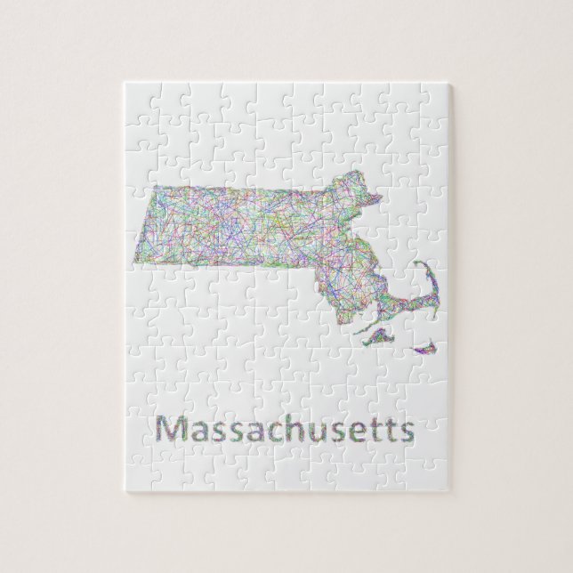 Puzzle Mapa de Massachusetts (Vertical)