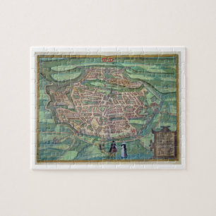 Puzzle Mapa de Metz, de "Civitates Orbis Terrarum" por GE