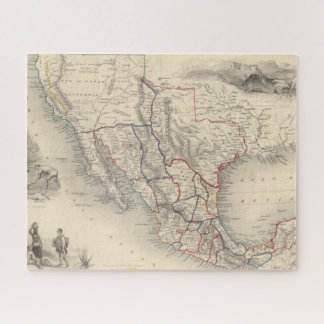 Puzzle Mapa de México, California y Texas