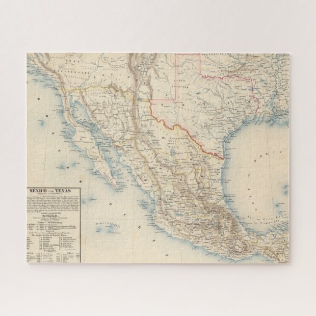 Puzzle Mapa de México y Texas (Horizontal)