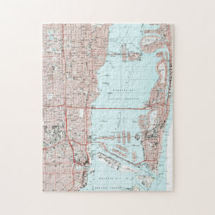 Puzzle Mapa de Miami la Florida (1994)