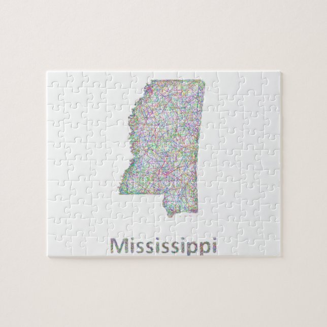 Puzzle Mapa de Mississippi (Horizontal)