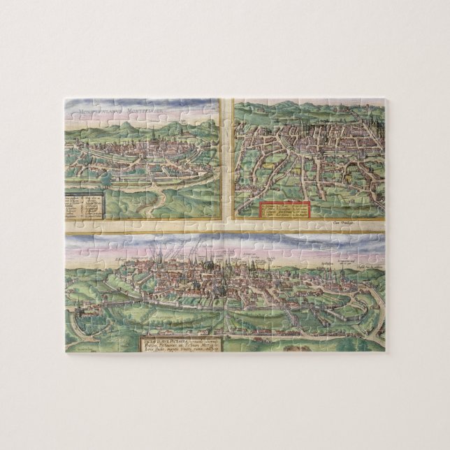 Puzzle Mapa de Montpellier, viajes, y de Poitiers, de (Horizontal)