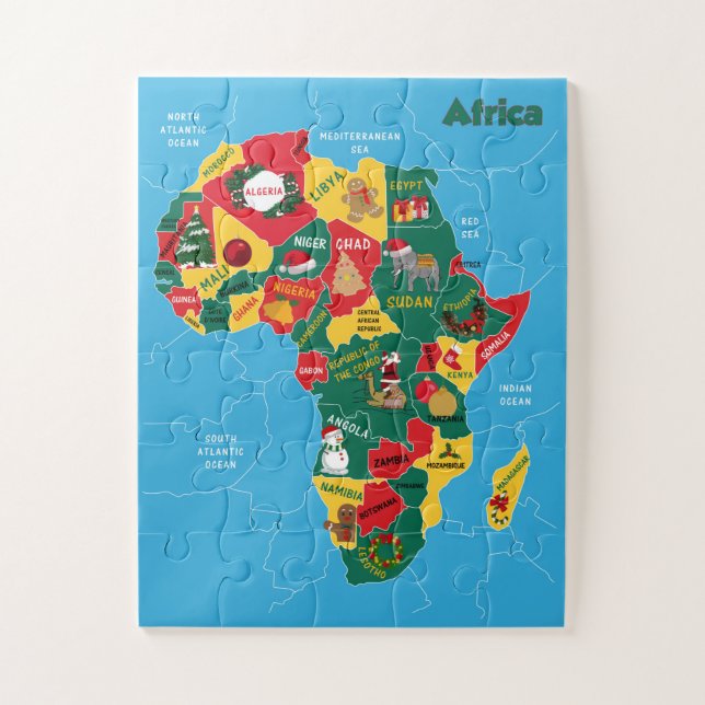Puzzle Mapa de Navidades de África (Vertical)
