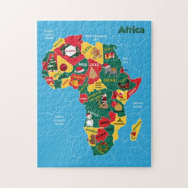 Puzzle Mapa de Navidades de África (Vertical)