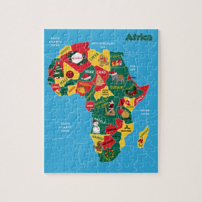 Puzzle Mapa de Navidades de África (Vertical)