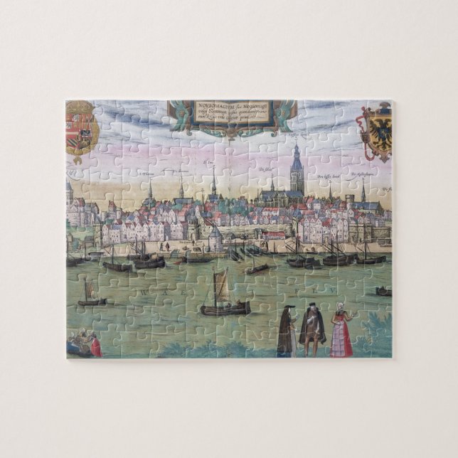 Puzzle Mapa de Nimega, de "Civitates Orbis Terrarum" b (Horizontal)