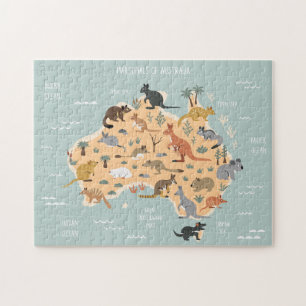 Puzzle Mapa de niños marsupiales australianos