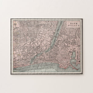 Puzzle Mapa de Niza Francia (1901)