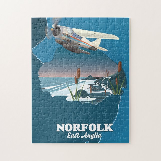 Puzzle Mapa de Norfolk East Anglia (Vertical)