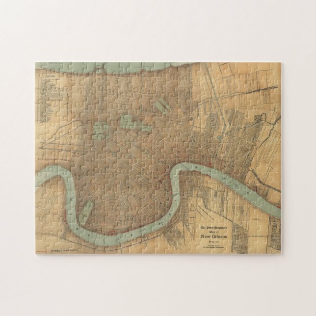 Puzzle Mapa de Nueva Orleans (1919) (Horizontal)