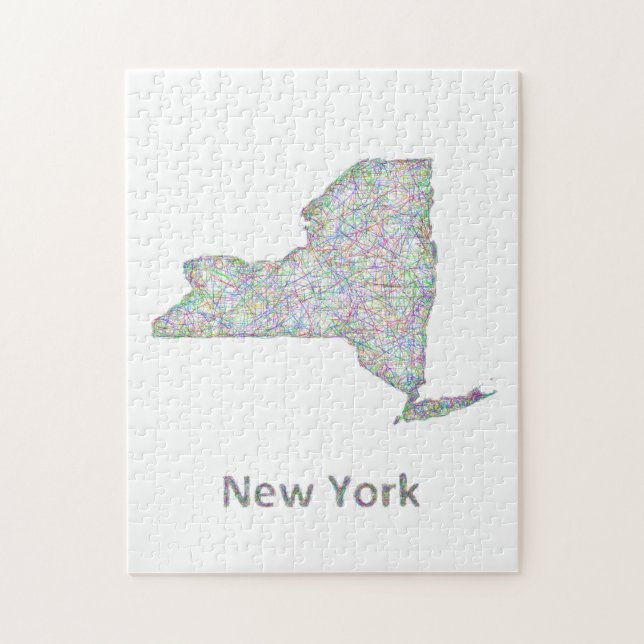 Puzzle Mapa de Nueva York (Vertical)