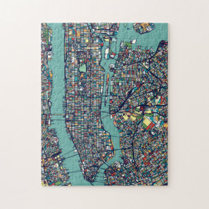 Puzzle Mapa de Nueva York en Manhattan