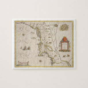 Puzzle Mapa de nuevas Bélgica y Nueva Inglaterra, pub. e