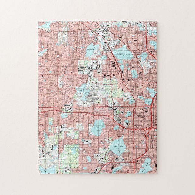 Puzzle Mapa de Orlando la Florida (1995) (Vertical)