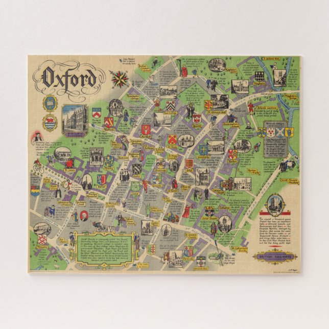 Puzzle Mapa de Oxford, Inglaterra (British Railways) (Horizontal)