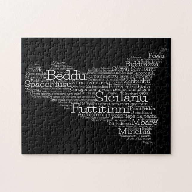 Puzzle Mapa de palabras siciliano (Horizontal)