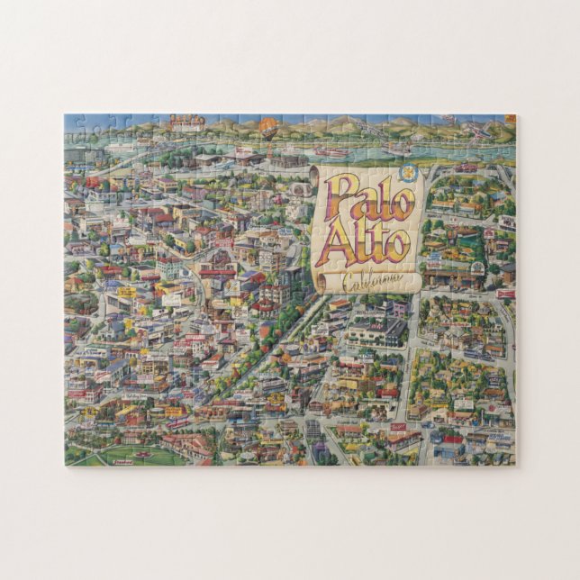 Puzzle Mapa de Palo Alto, California (Horizontal)