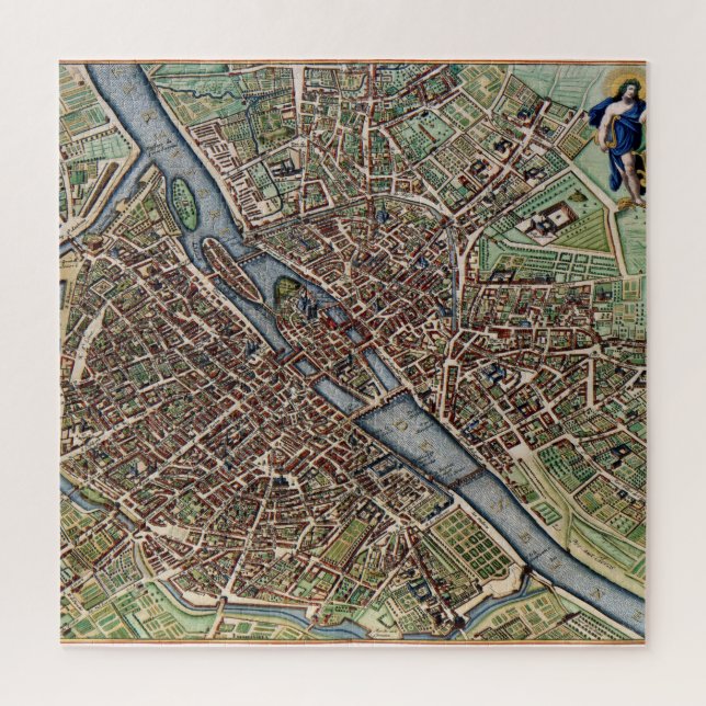 Puzzle Mapa de París antiguo (Vertical)
