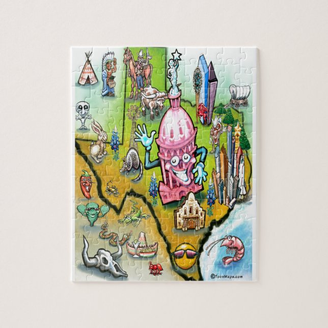 Puzzle Mapa de Personalizados de Austin Texas (Vertical)