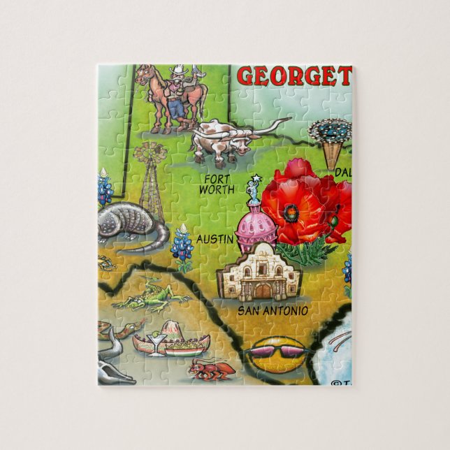 Puzzle Mapa de Personalizados de Georgetown Texas (Vertical)