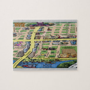 Puzzle Mapa de Personalizados del centro de Austin Texas