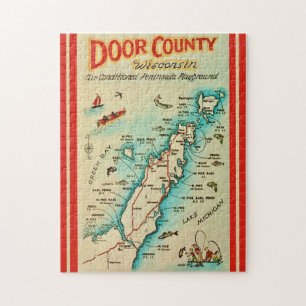 Puzzle Mapa de pesca del condado de Old Door