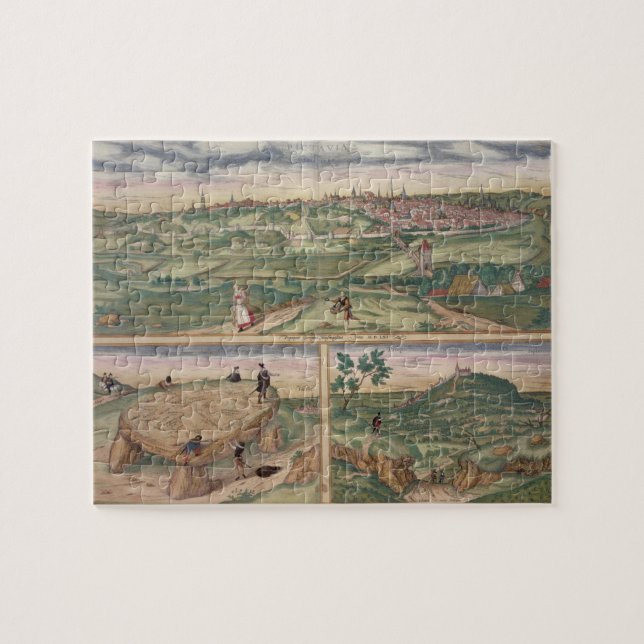 Puzzle Mapa de Poitiers, de "Civitates Orbis Terrarum" b (Horizontal)