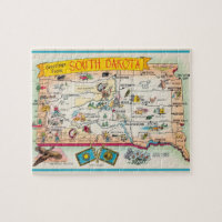 Mapa de postales de Dakota del Sur